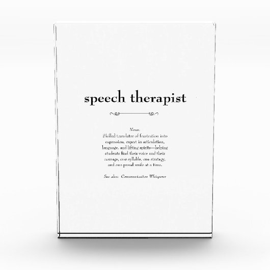 Sprachtherapeutin Definition Danke Geschenk Fotoblock (Vorderseite)