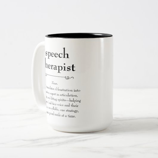 Sprachtherapeutin Definition Danke Geschenk Zweifarbige Tasse (Vorderseite Links)