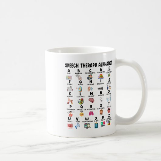Sprachtherapie Alphabet Sprache Pat Kaffeetasse (Rechts)