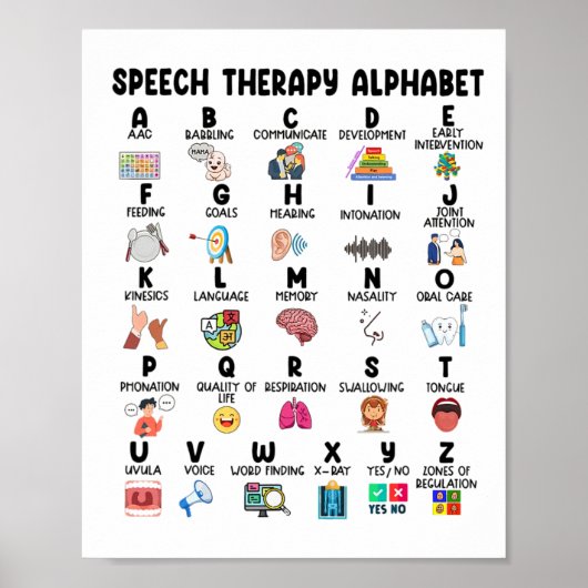 Sprachtherapie Alphabet Sprache Pat Poster (Vorne)