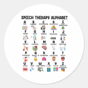 Sprachtherapie Alphabet Sprache Pat Runder Aufkleber