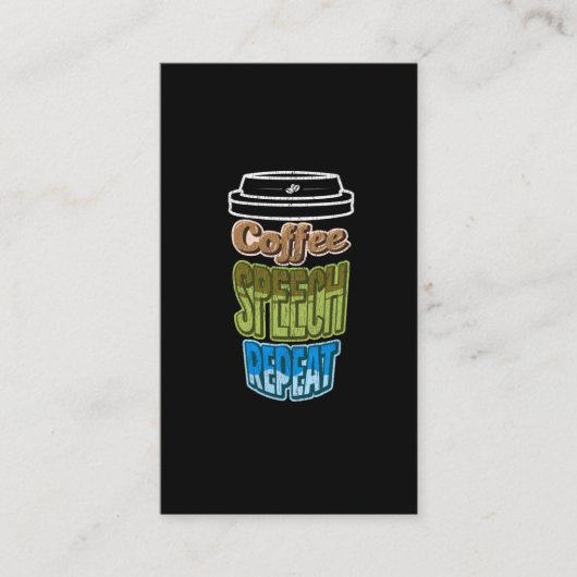 Sprachtherapie Kaffeepause Sprachpathologie Visitenkarte (Vorderseite)