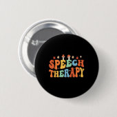Sprachtherapie Sprachpathologe Groovy Mental Button (Vorne & Hinten)
