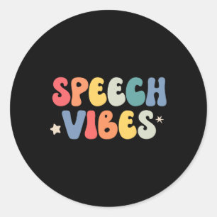 Sprachtherapie Vibes Language Pathologist School S Runder Aufkleber