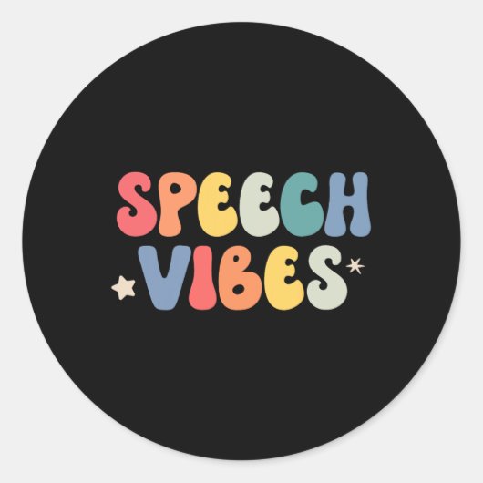 Sprachtherapie Vibes Language Pathologist School S Runder Aufkleber (Vorderseite)