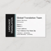 Sprachübersetzungs-Interpret Visitenkarte (Vorderseite)