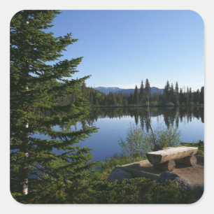 Sprague Lake Blick Quadratischer Aufkleber