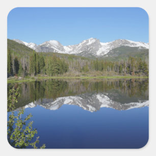 Sprague Lake I im Rocky Mountain National Park Quadratischer Aufkleber