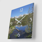 Sprague Lake II im Rocky Mountain National Park Quadratische Wanduhr (Winkel)