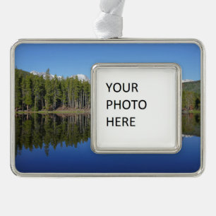 Sprague Lake Spiegelung Rahmen-Ornament Silber