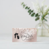 Spratan Skript Glitzer Gold Tropfen Visitenkarte (Stehend Vorderseite)