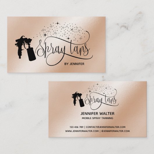 Spratan-Skript-Glitzer Gold Visitenkarte (Vorne/Hinten)