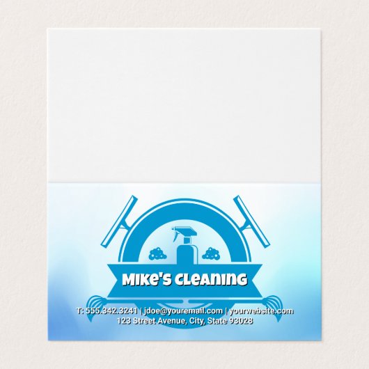 Spray Bottle | Squeegee Visitenkarten (Außenseite Aufgefaltet)