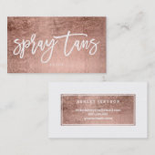 Spray bräunt Rosen-Goldtypographie des Logos weiße Visitenkarte (Vorne/Hinten)
