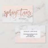 Spray bräunt Typografie, die weißer Marmor Rosa Visitenkarte (Vorne/Hinten)