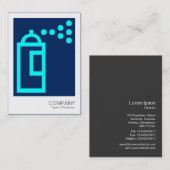 Spray Can - Cyan on Dark Blue 00255e Visitenkarte (Vorne/Hinten)