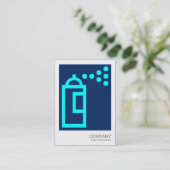 Spray Can - Cyan on Dark Blue 00255e Visitenkarte (Stehend Vorderseite)