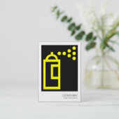 Spray Can - Gelb auf schwarz Visitenkarte (Stehend Vorderseite)