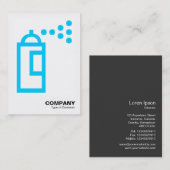 Spray Can - Sky Blue on White Visitenkarte (Vorne/Hinten)