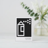 Spray Can - Weiß auf schwarz Visitenkarte (Stehend Vorderseite)