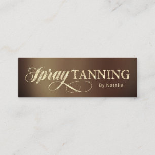 Spray, der elegantes Gold u. TAN bräunt Mini Visitenkarte