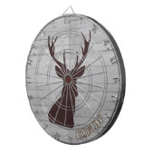 Spray gemalte Rotwild auf Imitatweißem hölzernem Dartscheibe (Vorderseite rechts)