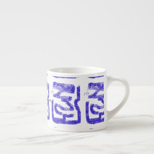 Spray gemaltes abstraktes Thunder_Cove Blau Espressotasse (Rechts)