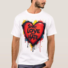 Spray Ihre Liebe, nicht Hass - Graffiti Herz T-Shirt