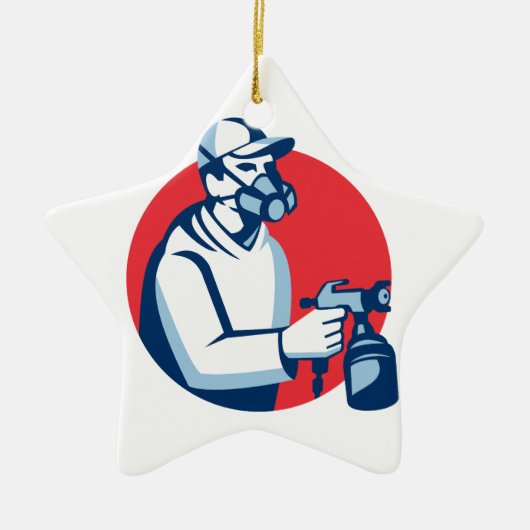 Spray-Maler-Sprühfarben-Gewehr Retro Keramik Ornament (Vorne)