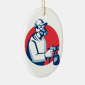 Spray-Maler-Sprühfarben-Gewehr Retro Keramikornament (Rechts)