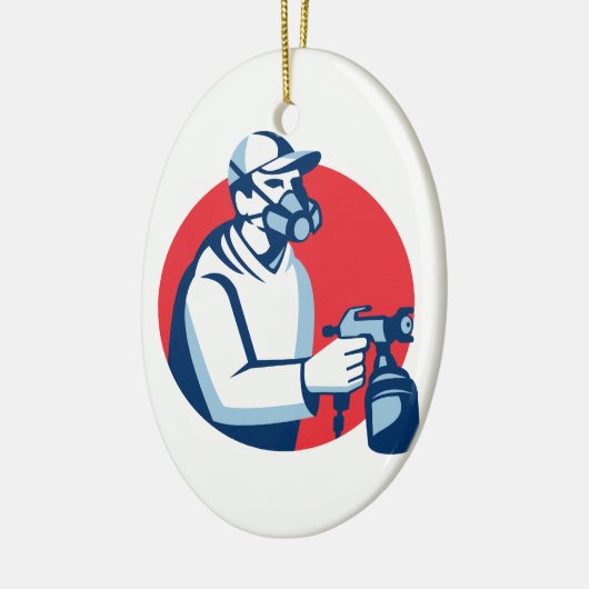 Spray-Maler-Sprühfarben-Gewehr Retro Keramikornament (Links)