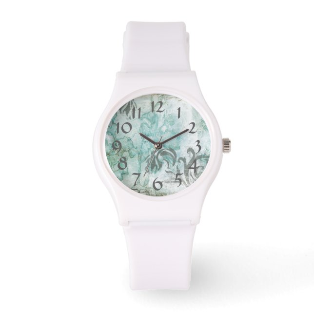 Spray mit nicht verzierter Blume III Armbanduhr (Vorderseite)