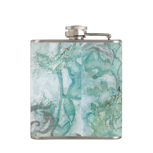 Spray mit nicht verzierter Blume III Flachmann (Rückseite)