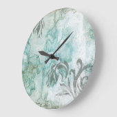 Spray mit nicht verzierter Blume III Große Wanduhr (Winkel)