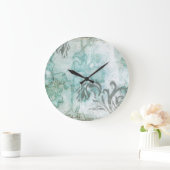 Spray mit nicht verzierter Blume III Große Wanduhr (Zuhause)