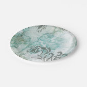 Spray mit nicht verzierter Blume III Pappteller (Schrägansicht)