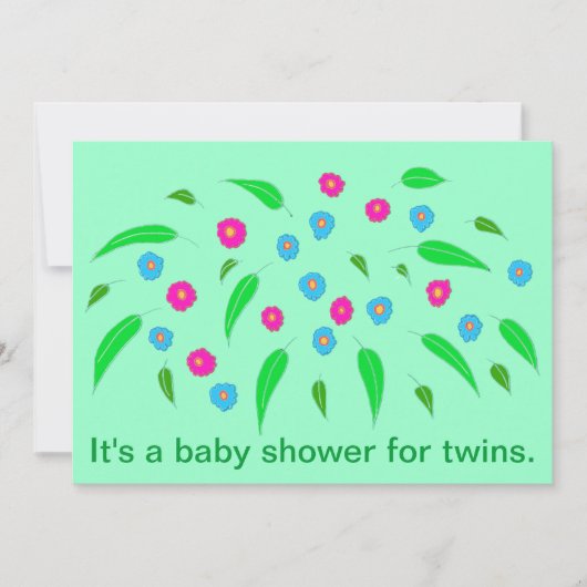 Spray of Blume Twins Baby Shower Einladungen (Vorderseite)