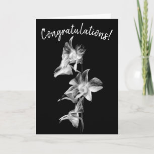 Spray of Orchids Black & White - Glückwunsch Karte