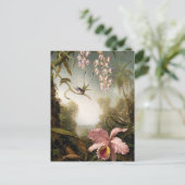 Spray Orchids mit Hummingbird Postcard Postkarte (Stehend Vorderseite)