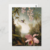 Spray Orchids mit Hummingbird Postcard Postkarte (Vorne/Hinten)