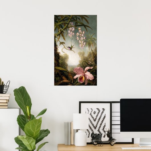 Spray Orchids mit Hummingbird Poster (Heimbüro)