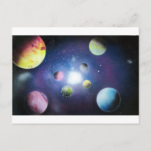 Spray Paint Art Space Galaxy Malerei Postkarte (Vorderseite)