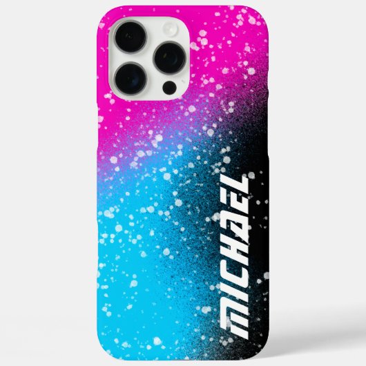 Spray Paint Black Pink und Blue Name Case-Mate iPhone Hülle (Rückseite)
