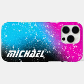 Spray Paint Black Pink und Blue Name Case-Mate iPhone Hülle (Rückseite (Horizontal))