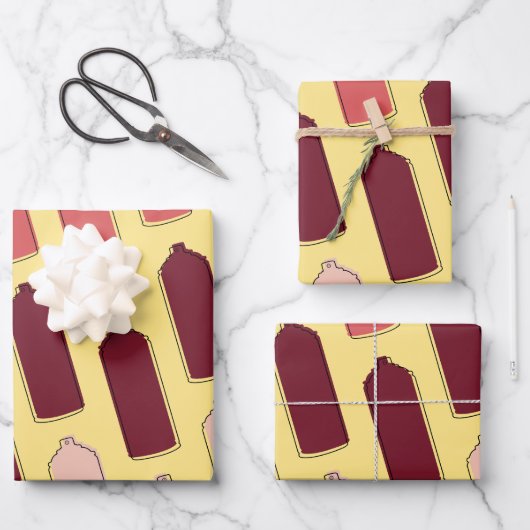Spray Paint Can Muster Geschenkpapier Set (Vorderseite)
