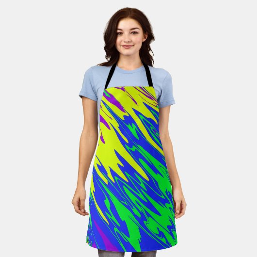 Spray Paint Mardi Gras Blue Schürze (Getragen)