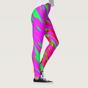 Spray Paint Red Pink Green Leggings