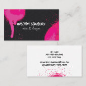 Spray Paint | Schwarzes Muster Visitenkarte (Vorne/Hinten)