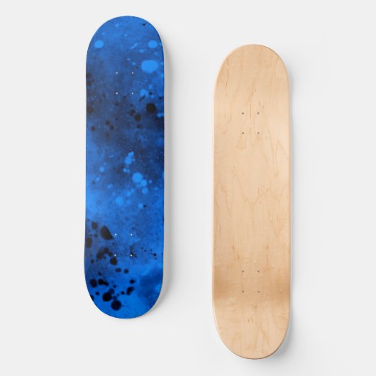 Spray Paint Spritzer Effect Blue Skateboard (Vorderseite)