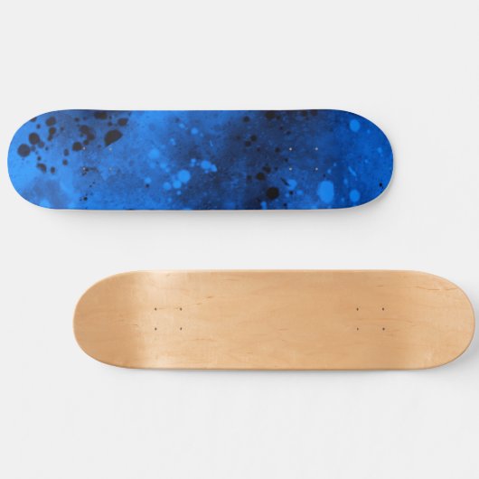 Spray Paint Spritzer Effect Blue Skateboard (Horizontal)